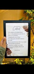 The Ultimate "Jo Hukam Begum" Fun Wedding Contract Frame – Personalized Nikah & Wedding Gift